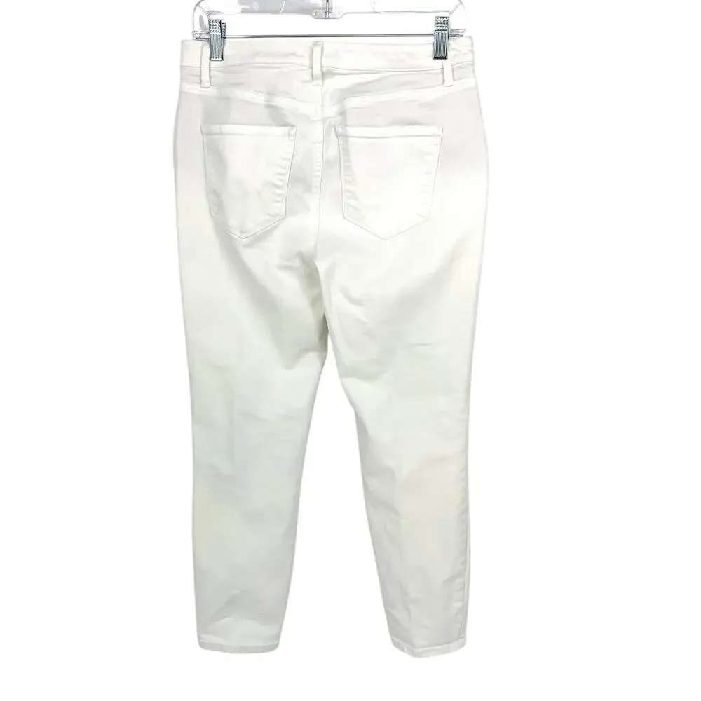 Talbots Jegging Crop Jans Womens Size 4 White Stretch Tapered Leg